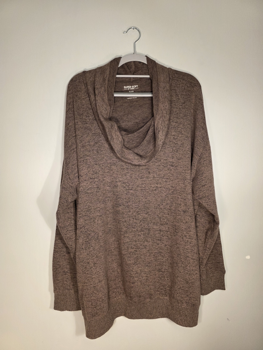 Torrid Supersoft Plush Cowl Neck Sweater Brown
